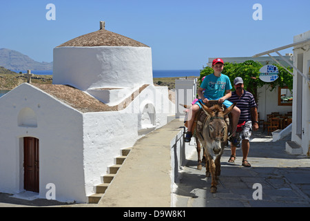 Cappella del XIV secolo di St George Pahimahiotis, Lindos Rodi (Rodi), del Dodecaneso, Egeo Meridionale Regione, Grecia Foto Stock