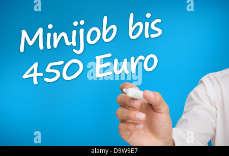 La scrittura a mano con un pennarello minijob bis 450 euro Foto Stock