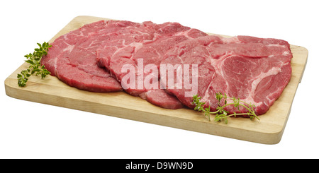 Carne di manzo crudo chuck steak disossate Foto Stock