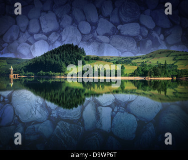 Arte digitale: Lake Vyrnwy (Gran Bretagna/Galles) Foto Stock