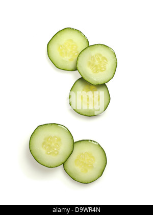 Freschi fette di cetriolo Foto Stock
