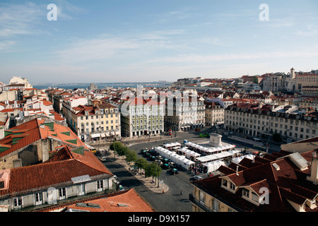 La città di Lisbona Portogallo Praça da Figueira Foto Stock