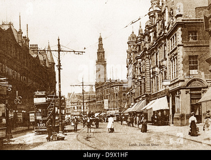 Leeds Duncan Street primi 1900s Foto Stock