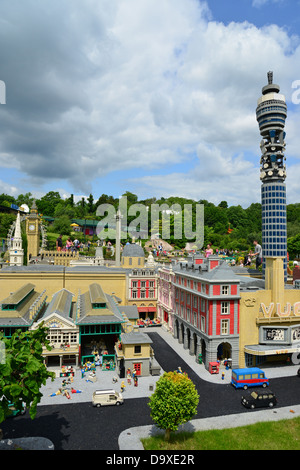 Città di scena Londinese a 'Miniland', Legoland Windsor Resort, Windsor, Berkshire, Inghilterra, Regno Unito Foto Stock