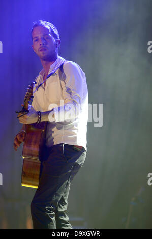 Dortmund, Germania. Il 27 giugno, 2013. Cantante britannico James Morrison dà un concerto come parte del Dortmund settimana musicale a Westfalenhalle di Dortmund in Germania, 27 giugno 2013. Credito: dpa picture alliance/Alamy Live News Foto Stock