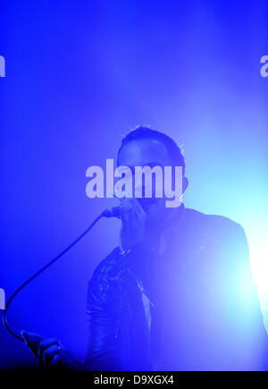 Dortmund, Germania. Il 27 giugno, 2013. Cantante britannico James Morrison dà un concerto come parte del Dortmund settimana musicale a Westfalenhalle di Dortmund in Germania, 27 giugno 2013. Credito: dpa picture alliance/Alamy Live News Foto Stock