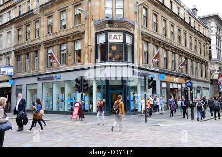 Gordon Street a Mitchell Street nel centro della città di Glasgow Foto Stock