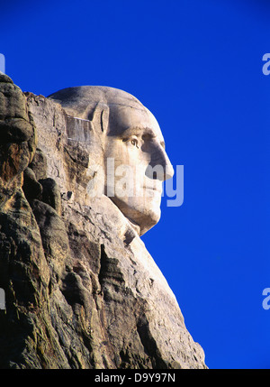 Stati Uniti d'America, Sud Dakota, Mount Rushmore National Memorial, il profilo di George Washington Foto Stock