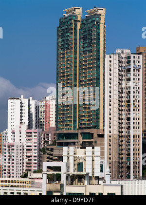 dh CAUSEWAY BAY HONG KONG alti appartamenti cinesi grattacieli residenziali blocchi torre Foto Stock