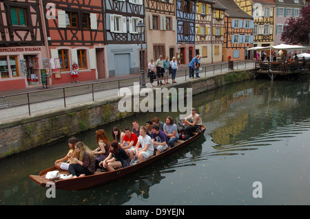 Colmar, Little Venice, La Petite Venise, Alsazia, Strada del Vino, Alsazia strada del vino, Haut-Rhin, Francia, Europa Foto Stock