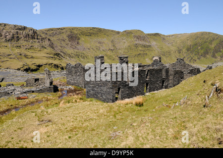 Runis di sistemazione dei blocchi a Rhosydd miniera di ardesia Croesor Gwynedd in Galles Cymru REGNO UNITO GB Foto Stock