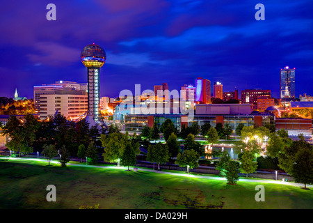 Skyline del centro di Knoxville, Tennessee, Stati Uniti d'America. Foto Stock