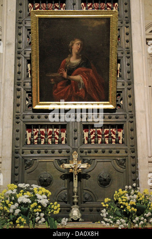 La pittura di Santa Lucia nel Duomo di Siracusa. Foto Stock