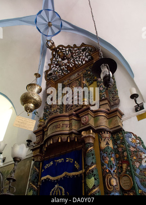 L'arca santa nel Ari Ashkenazi Sinagoga, in Safed, Israele, costruita in memoria di Rabbi Isaac Luria, (1534 - 1572), stabilito Foto Stock