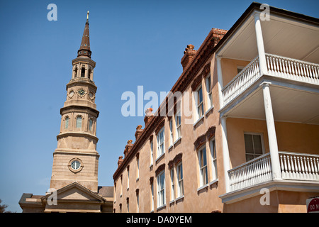 San Filippo episcopale della Chiesa la guglia in Charleston, Sc Foto Stock