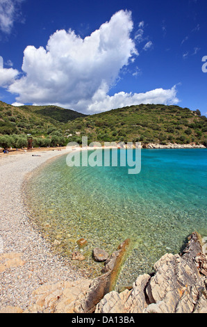 Filiatrò beach, Itaca ("Itaca"), isola, mare Ionio, Eptanisa ('Sanche Isole "), in Grecia. Foto Stock