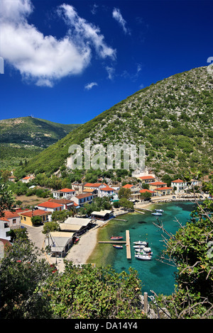 Frikes bellissimo villaggio di Ithaca (Itaca) isola, mare Ionio, Eptanisa ('Sanche isole "), in Grecia. Foto Stock