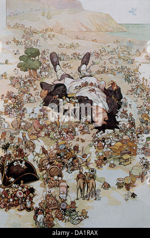 Jonathan Swift (1667-1745). Satiro anglo-irlandese, saggista, scrittore di pamphlet politico. I viaggi di Gulliver, 1726. Foto Stock