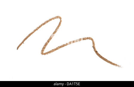 Marrone oro eyeliner scarabocchio ritagliato su uno sfondo bianco Foto Stock