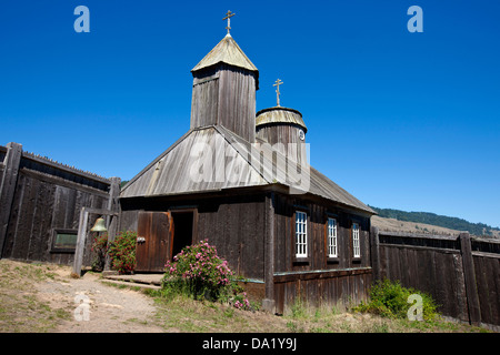 La Santa Trinità di San Nicola Cappella, Fort Ross State Historic Park, Sonoma County, California, Stati Uniti d'America Foto Stock