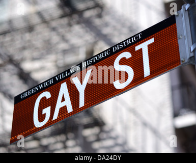 Gay Street nel Greenwich Village Historic District di New York City. Foto Stock