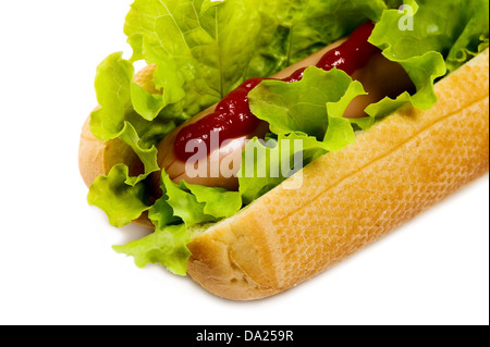 Si tratta di hot dog su sfondo isolato, food concept Foto Stock