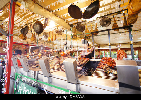 La fiera di Aprile di Siviglia, (Feria de abril de Sevilla), Cibo, Siviglia e la zona fieristica in aprile, 2013 a Siviglia, Spagna Foto Stock