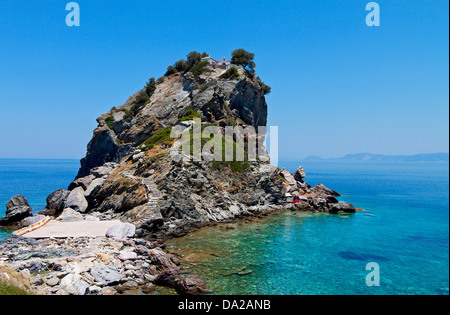 Agios Ioannis cappella a Skopelos island in Grecia Foto Stock