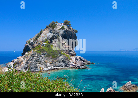 Agios Ioannis cappella a Skopelos island in Grecia Foto Stock