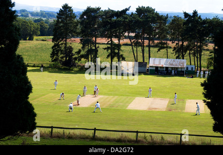 Harcourt county cricket ground, Stanton su Hine Heath, Shropshire, Inghilterra Foto Stock