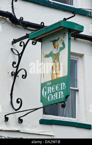 Pub segno per il Green Man in Malton North Yorkshire England Regno Unito Foto Stock