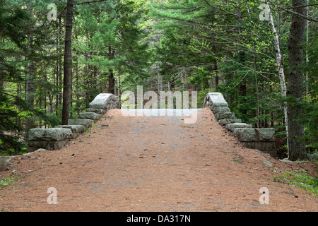 Carro ponte stradale nel Parco Nazionale di Acadia, Maine. Foto Stock