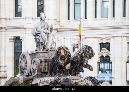 Fontana Cibeles a Madrid, Spagna. Foto Stock