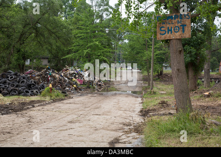 Detroit, Michigan - Detroit batterico competente pulisce 14 blocchi del quartiere Brightmoor. Foto Stock