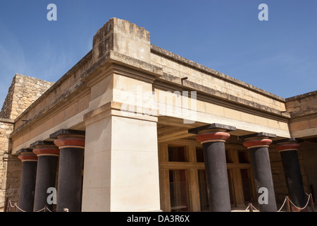 La hall del doppio assi, il Palazzo di Cnosso, Cnosso, Creta, Grecia Foto Stock