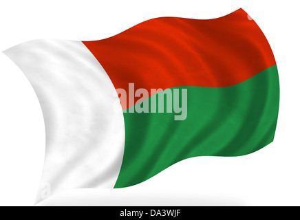 Madagascar bandiera, isolato Foto Stock