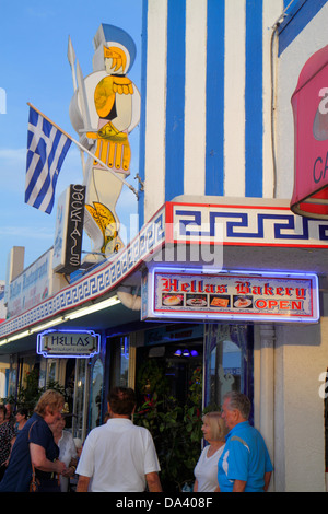 Florida Tarpon Springs, Dodecaneso Boulevard, Hellas Ristorante e panetteria, ristorante ristoranti cibo mangiare fuori caffè cafè bistrot, greco comuni Foto Stock