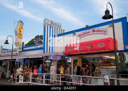 Florida Tarpon Springs, Dodecaneso Boulevard, Hellas Ristorante e panetteria, ristorante ristoranti cibo mangiare fuori caffè cafè bistrot, greco comuni Foto Stock