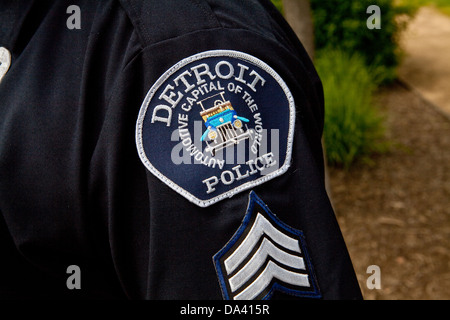 A Detroit police badge è visto a Detroit (MI) Foto Stock