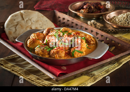 Malai kofta. Il Paneer gnocchi in una crema di pomodoro salsa India del Nord il cibo Foto Stock