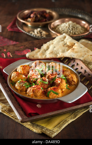 Malai kofta. Il Paneer gnocchi in una crema di pomodoro salsa India del Nord il cibo Foto Stock