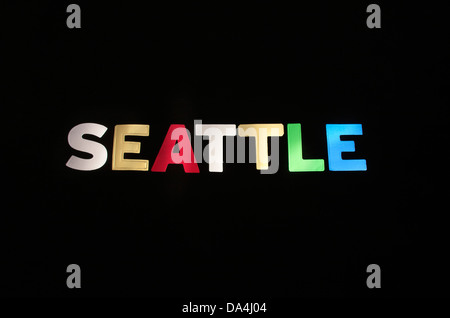 SEATTLE nello stato di Washington USA firmano Foto Stock
