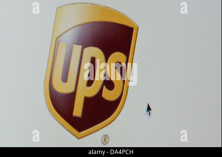 Chiusura del logo UPS come visto sul suo sito web. (Solo uso editoriale: -print, TV, e-book e Redazione sito web). Foto Stock