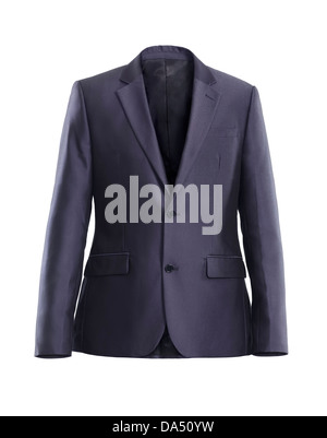 Business suit jacket, mens abito grigio giacca isolati su sfondo bianco Foto Stock