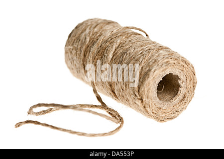 Lo stelo di marrone spago grezzi isolati su sfondo bianco Foto Stock