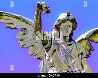 Cimitero, dolore, Angelo, ala, alienato, donna Foto Stock