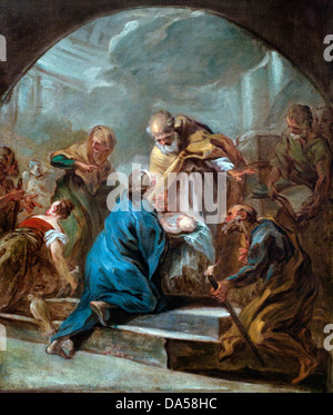 La Presitation de Gesù au Temple - Presentazione di Gesù al tempio 1725 Jean Baptiste Van Loo - Carle Van Loo Francia - Francese Foto Stock