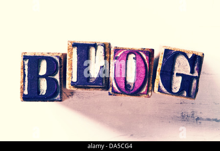 Timbro di gomma rendono blog parola Foto Stock