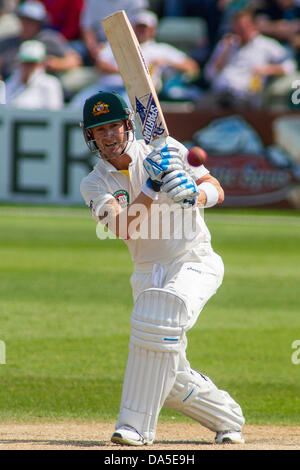 Worcester, Regno Unito. 4 luglio 2013. Michael Clarke durante il giorno tre del pre ceneri warm up gioco tra Australia e Worcestershire in Strada Nuova Terra sulla luglio 04, 2013 a Worcester, Inghilterra. (Foto di Mitchell Gunn//Alamy Live News) Foto Stock