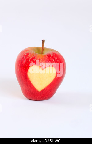 1, agraria, Apple, dettaglio Frutta, salute, cuore, sfondo, pomes, amore, close-up, frutta, qualità svizzera, studio, simbolo Foto Stock